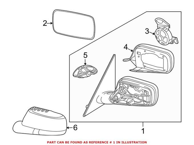 BMW Door Mirror - Front Passenger Side 51167190182